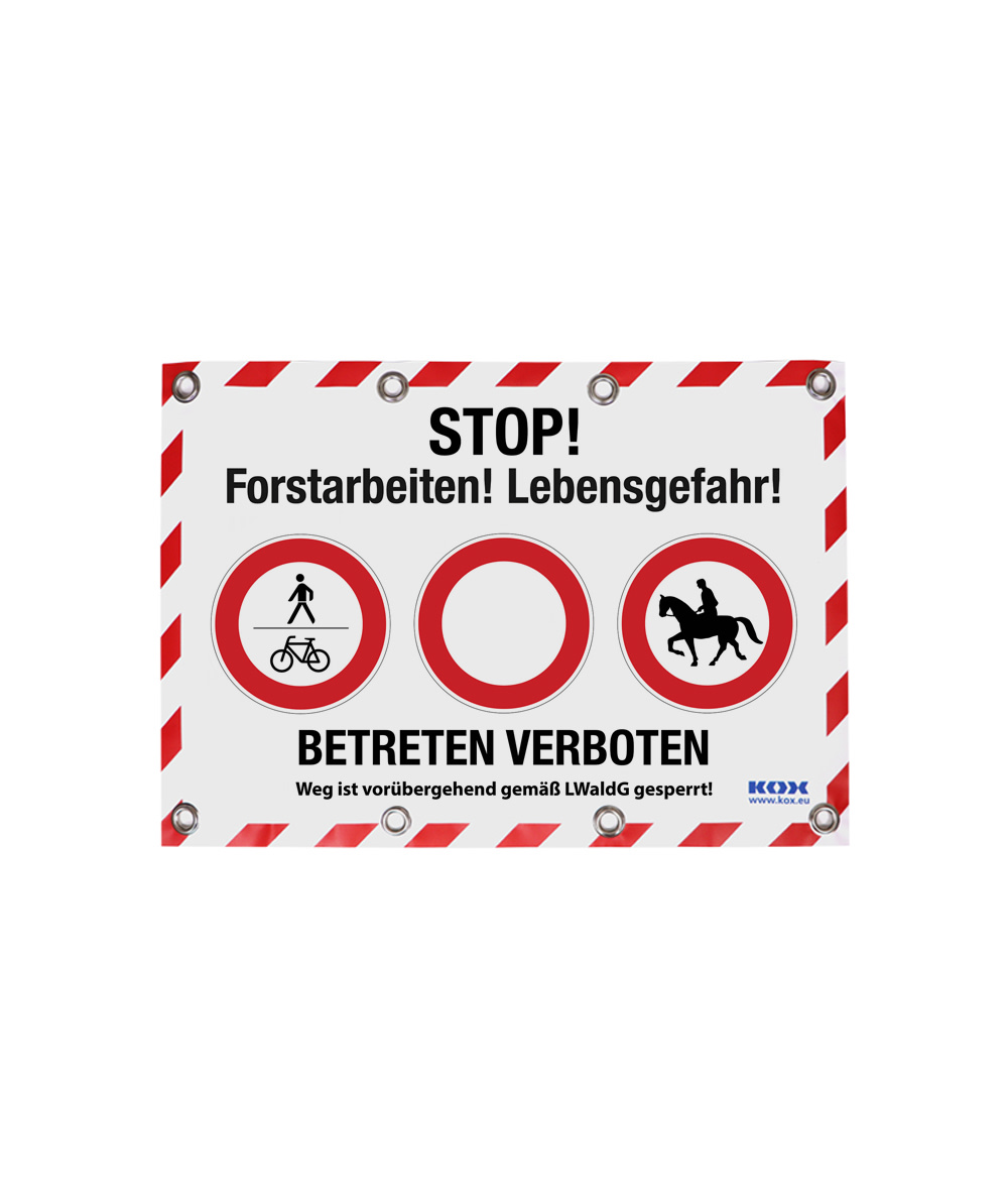 KOX Warn-/Absperrplane Forstarbeiten 45 x 65 cm zur Forst Absperrung bei Forstarbeiten - bei KOX online bestellen | XX9758-DE
