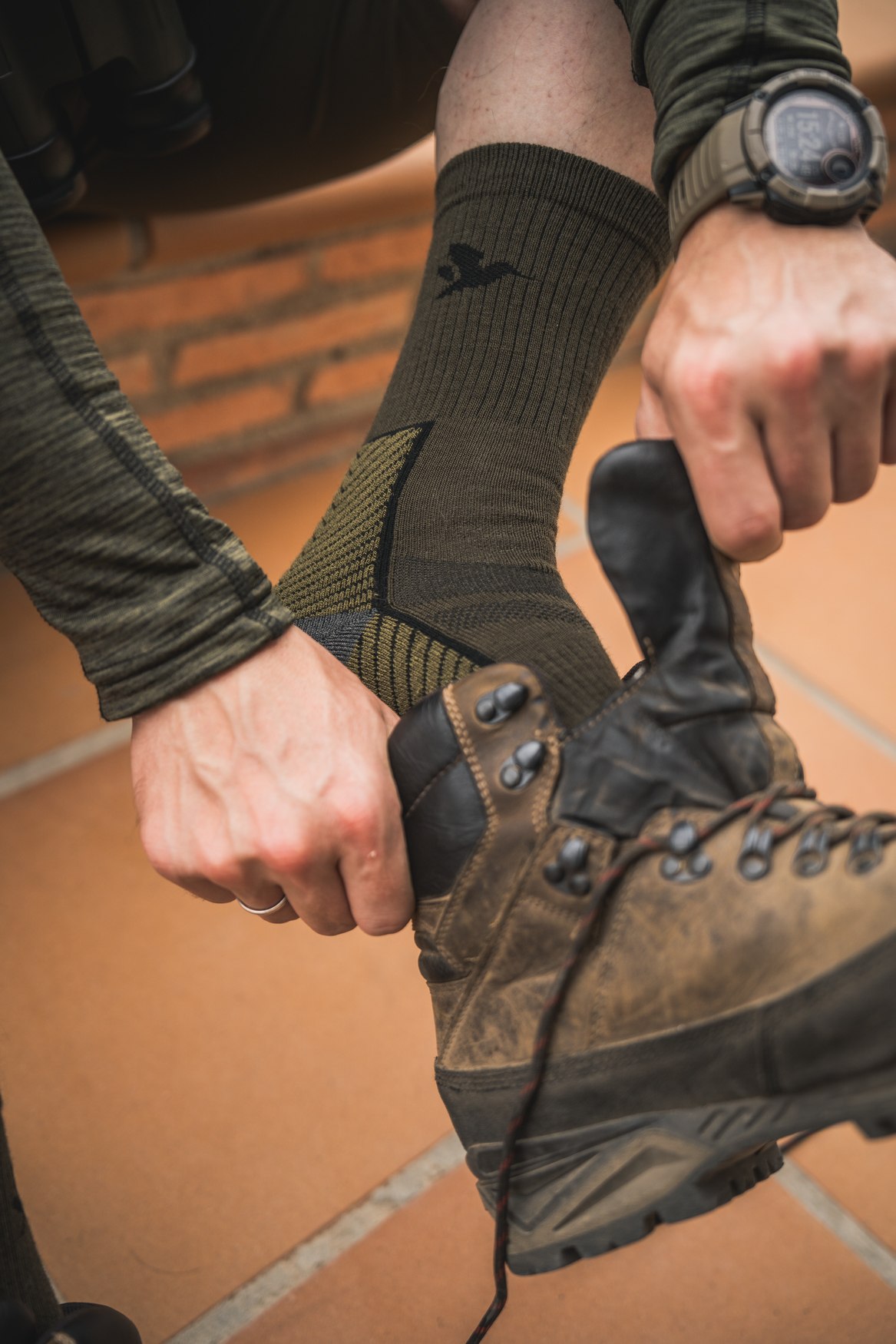 Seeland Jagdsocken Field Merino 2er-Pack Pine Green/Military Olive - bei KOX online bestellen | XXSL4331040-43