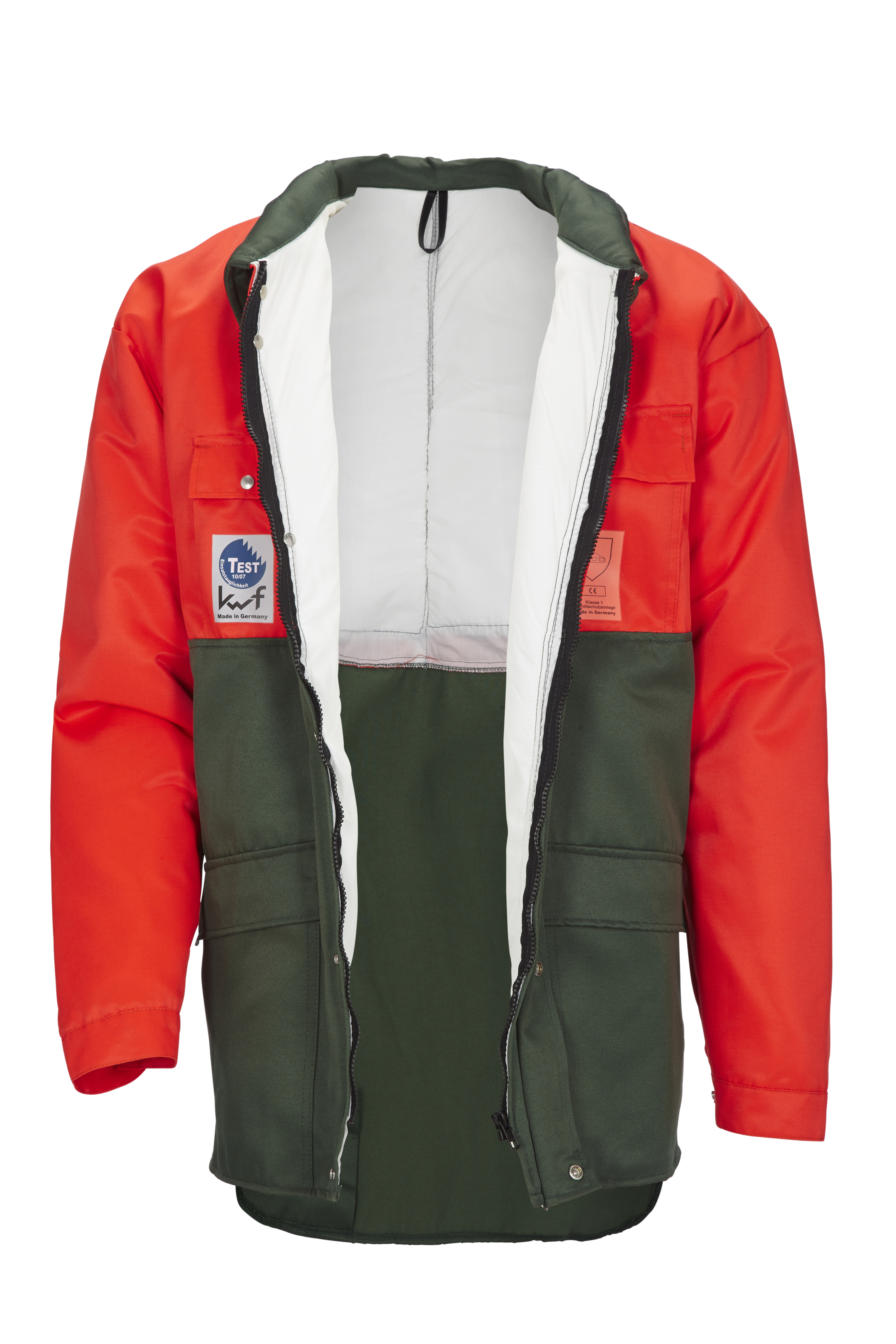 Novotex-Isomat Schnittschutzjacke mit Bauchschutz Signalorange/Grn - bei KOX online bestellen | XX71403B