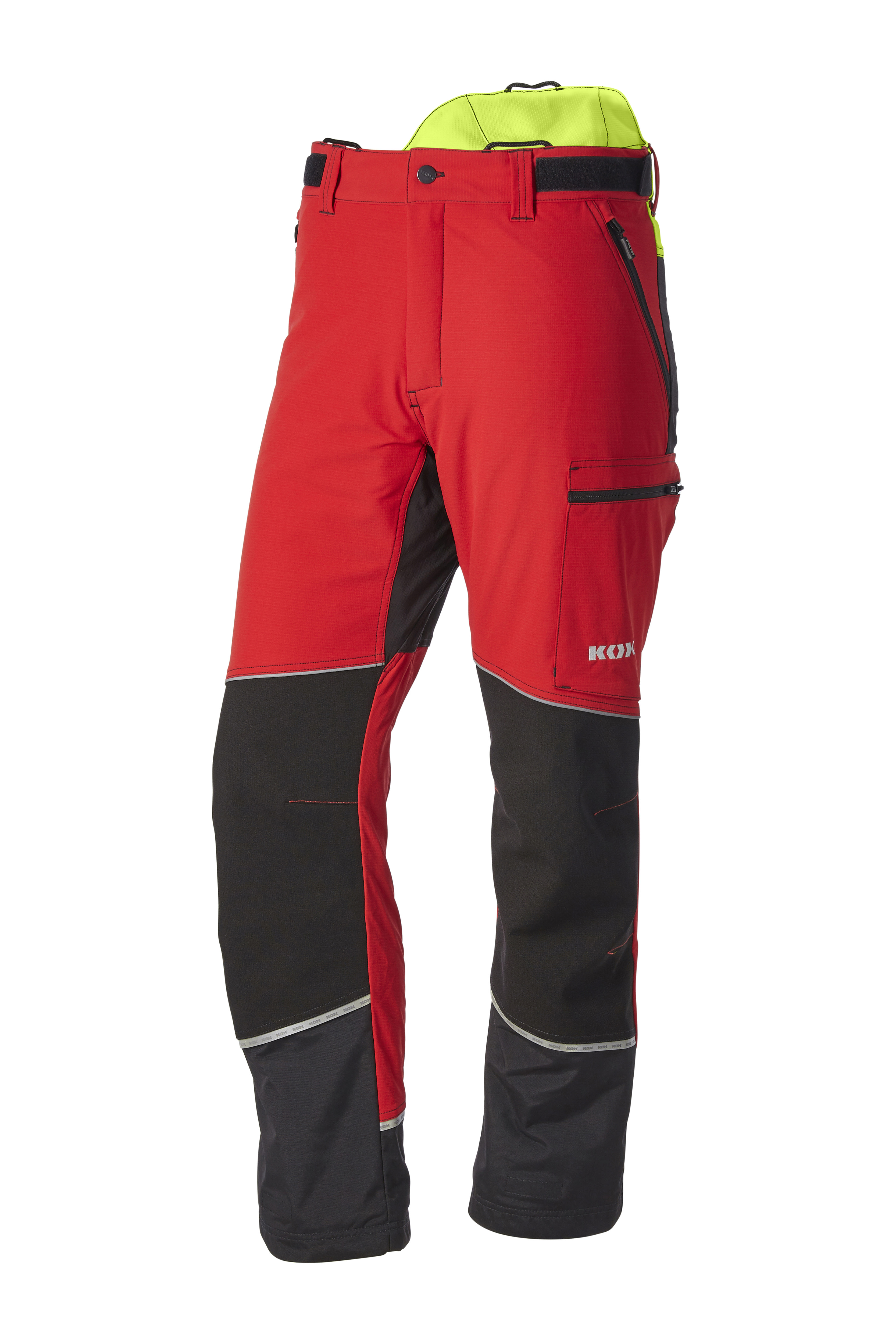  KOX-snijbeschermingsbroek stretch Elch 3.0 rood/geel - bij KOX online bestellen | XX71236 