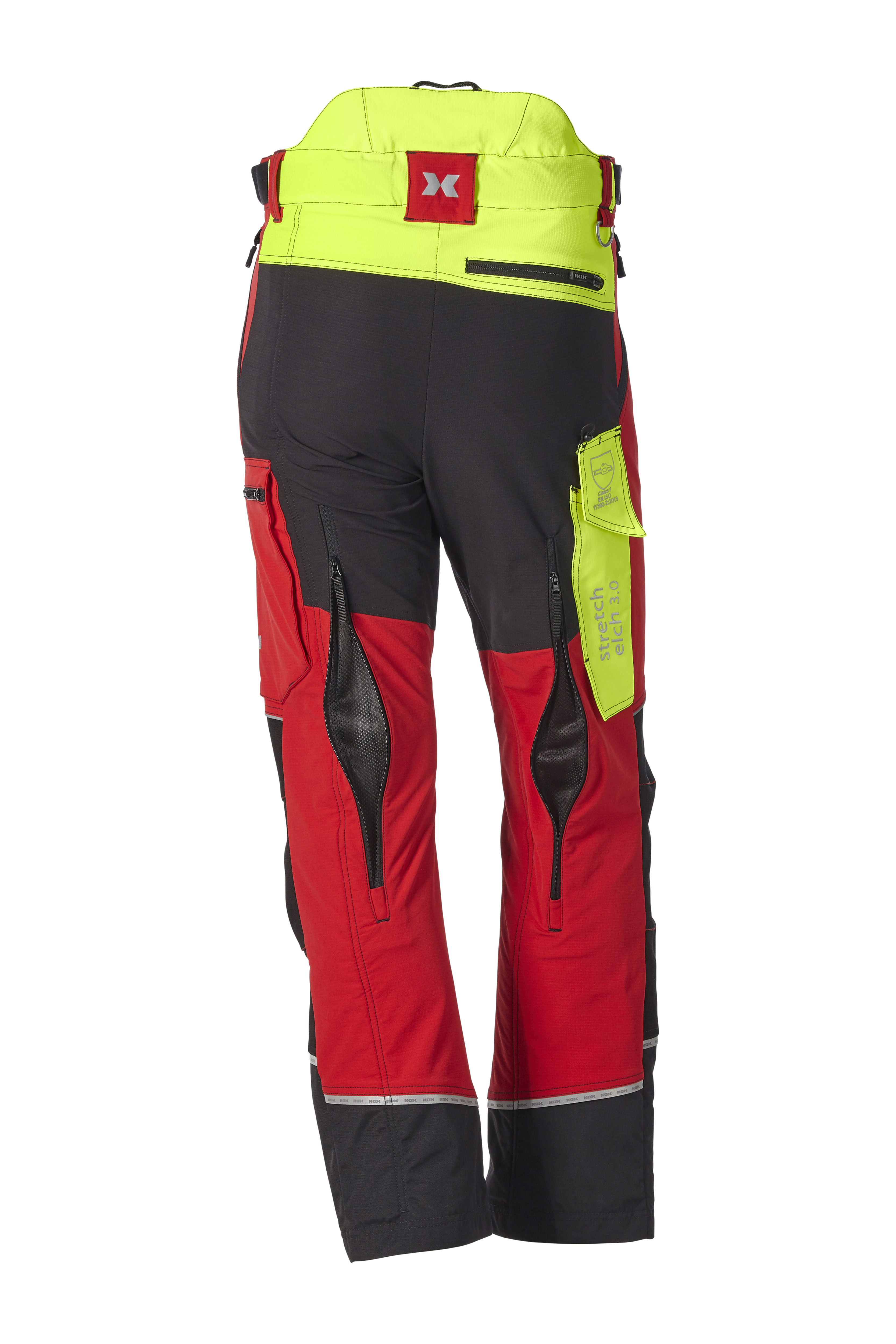 KOX-snijbeschermingsbroek stretch Elch 3.0 rood/geel - bij KOX online bestellen | XX71236