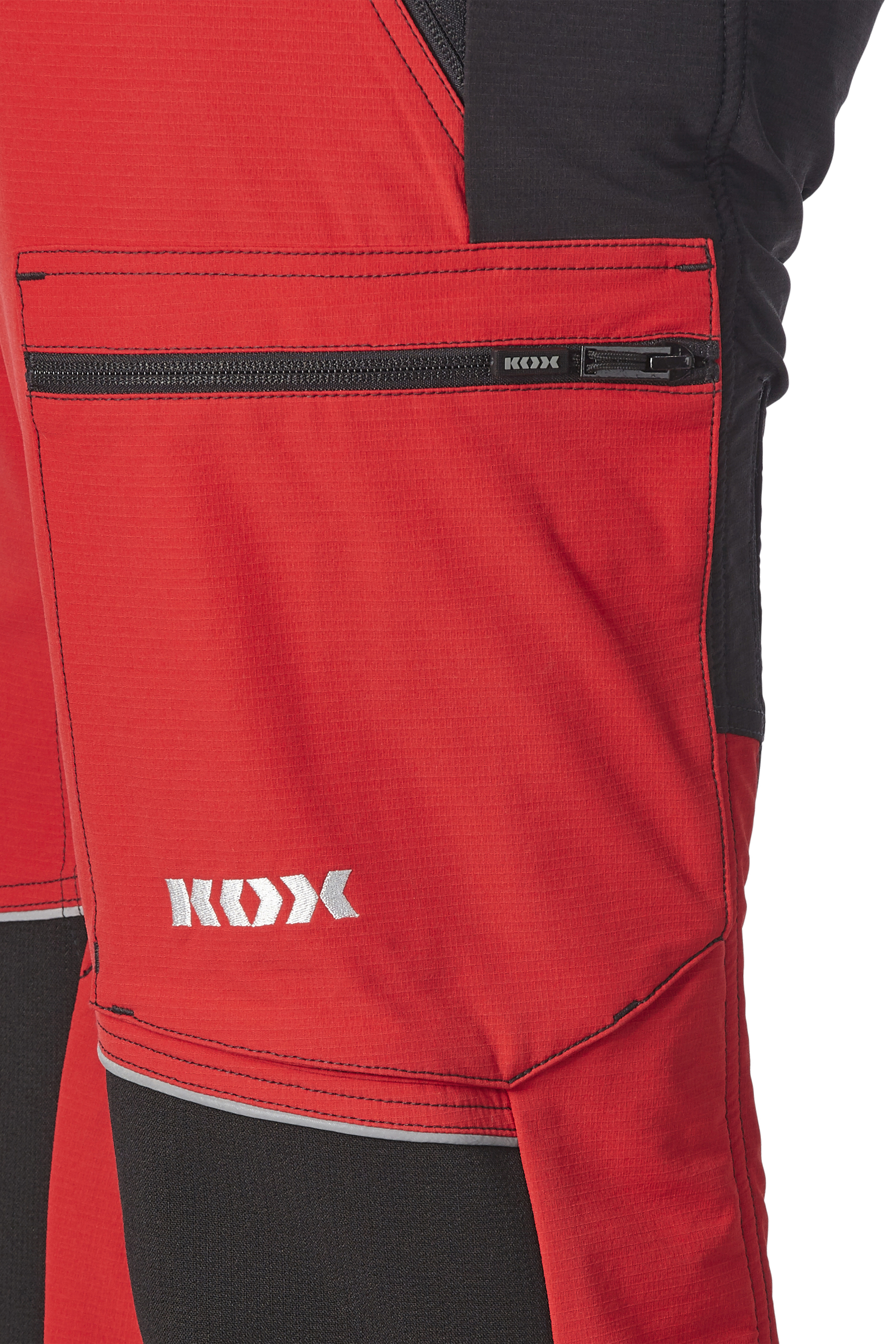 KOX-snijbeschermingsbroek stretch Elch 3.0 rood/geel - bij KOX online bestellen | XX71236