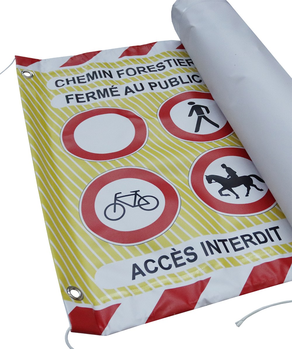Bannire d’avertissement/de dlimitation KOX FR  Stop ! Abattage d’arbres ! Danger de mort !  - commander en ligne chez KOX | XX9772-FR