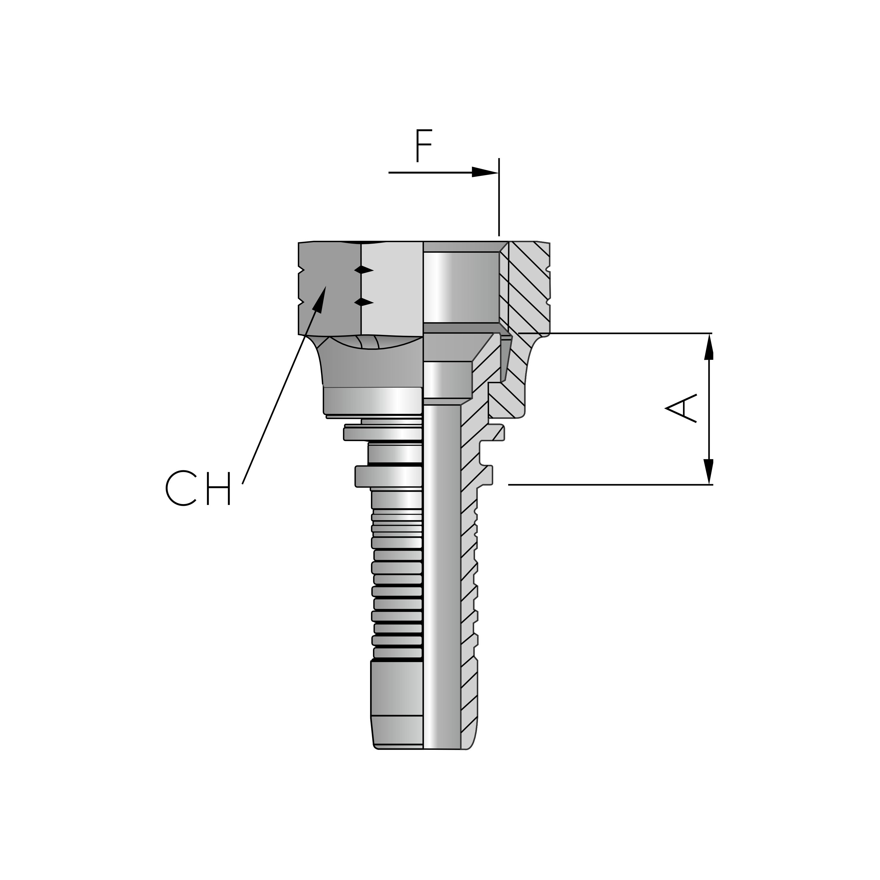  FB Hydraulic Pressnippel JIC - bij KOX online bestellen | XXST4221-0000 