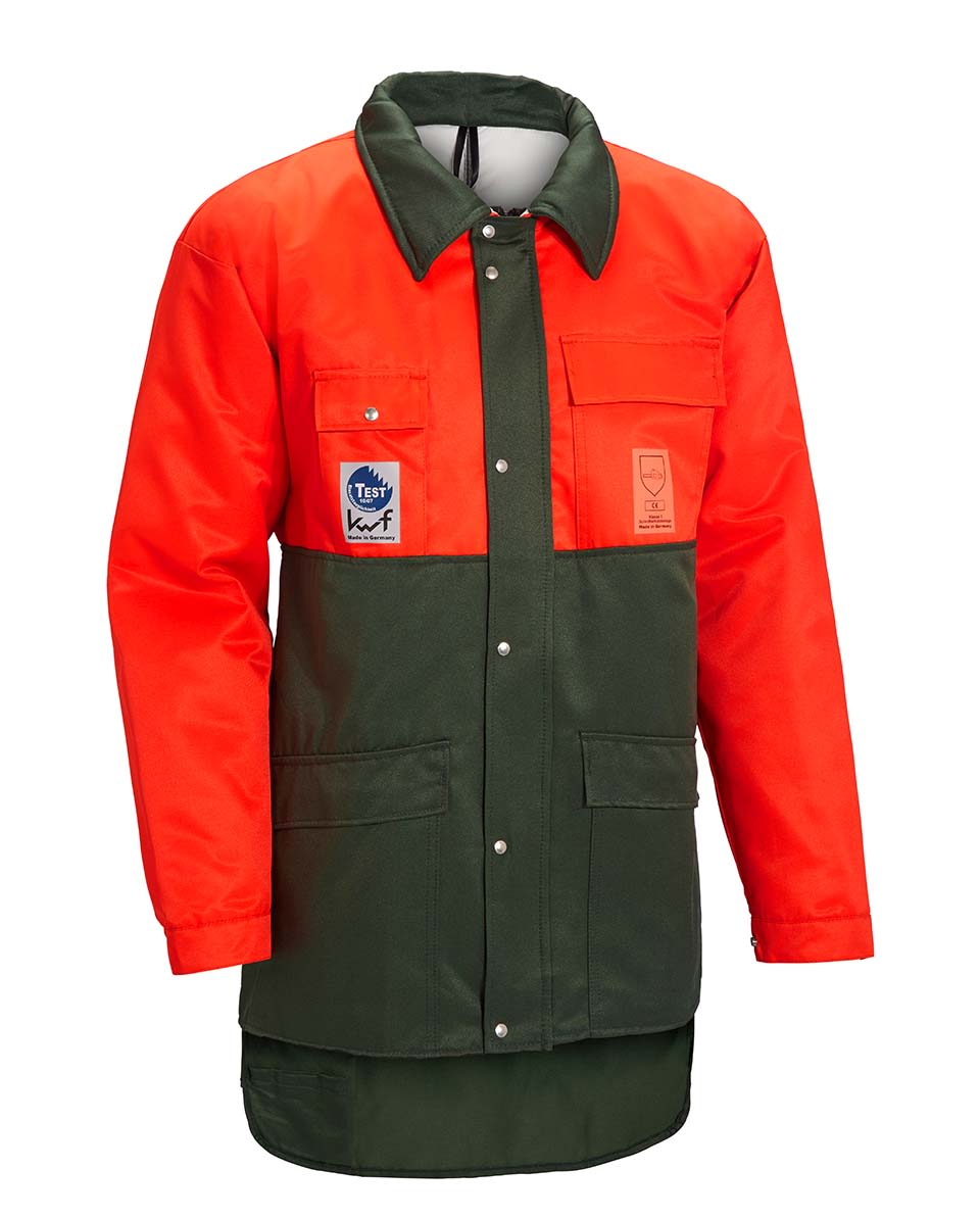 Novotex-Isomat Schnittschutzjacke mit Bauchschutz Signalorange/Grn - bei KOX online bestellen | XX71403B
