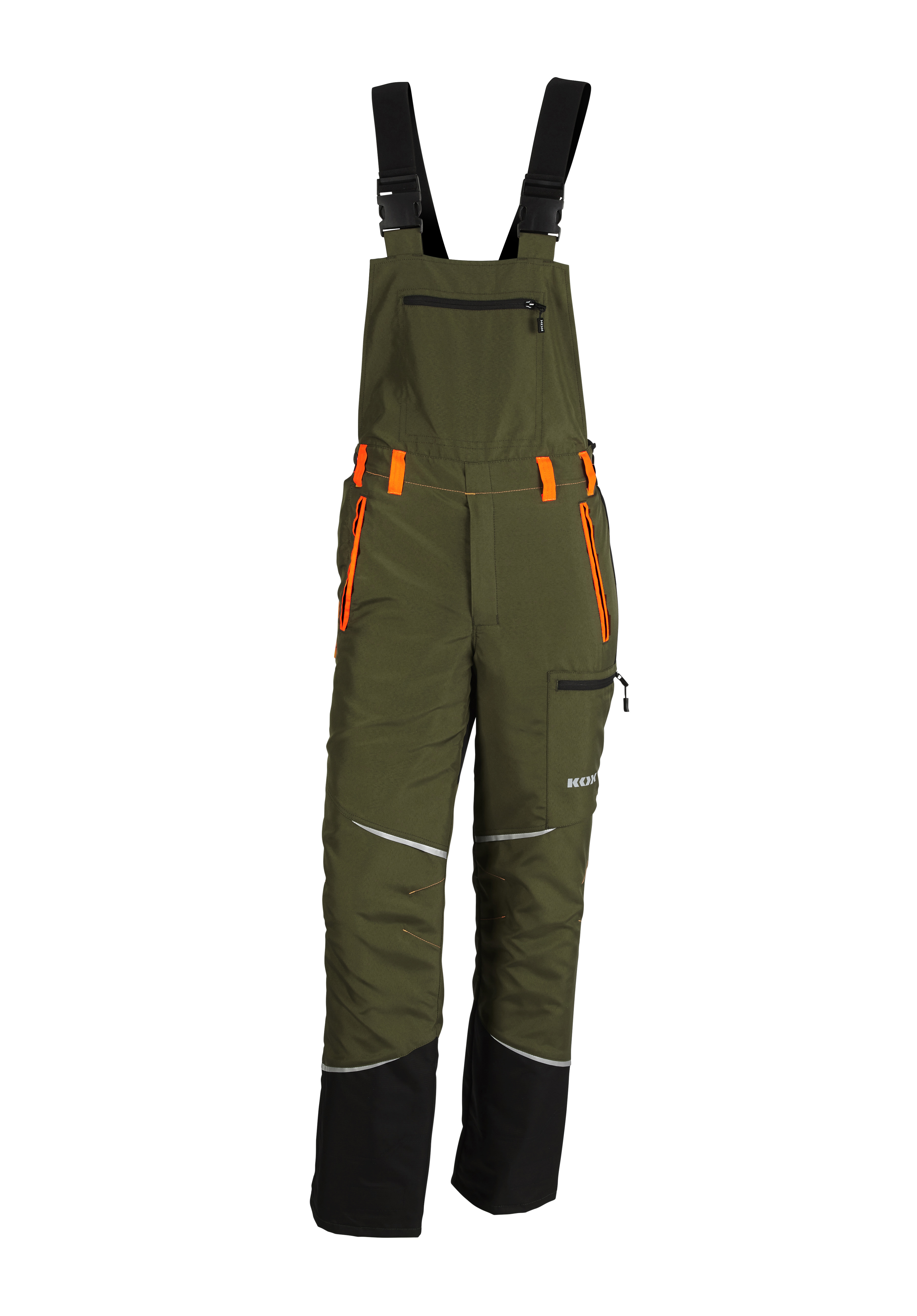 Salopette de protection anti-coupures KOX Mistral 3.0 vert/orange - commander en ligne chez KOX | XX71113