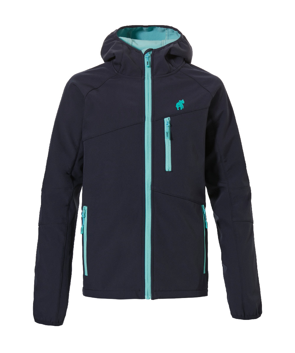  Grizzly Enfants Veste Softshell anti-tiques Montreal bleu marine/turquoise - commander en ligne chez KOX | XX76137 