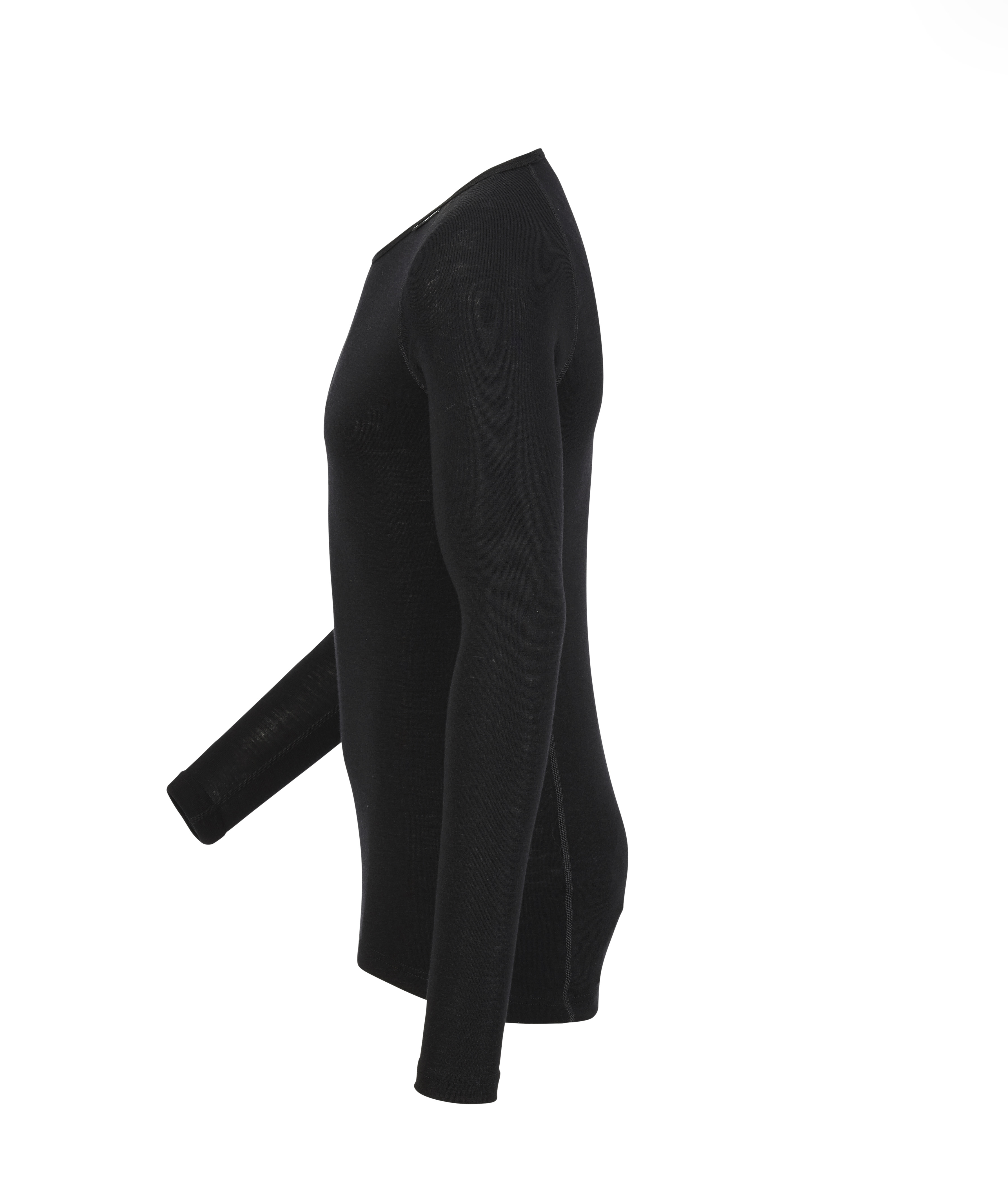 Woolpower Crewneck LITE hemd met ronde hals / shirt lange mouwen van merinowol black - bij KOX online bestellen | XXWP7111S