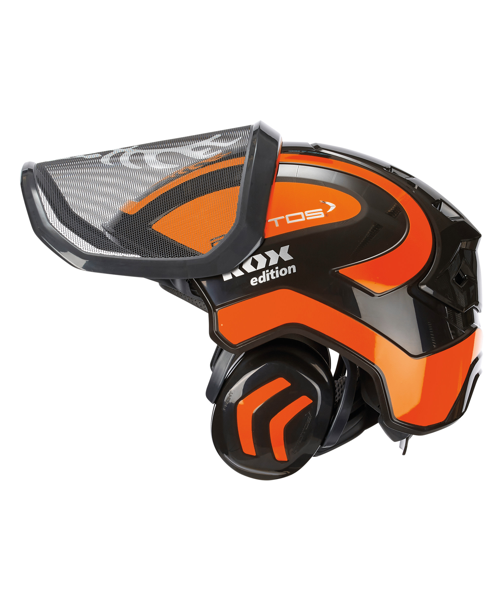 PROTOS Casque forestier/casque de protection KOX Edition avec protection auditive et visire Integral Forest Noir/Orange fluo OneSize - commander en ligne chez KOX | XX74114