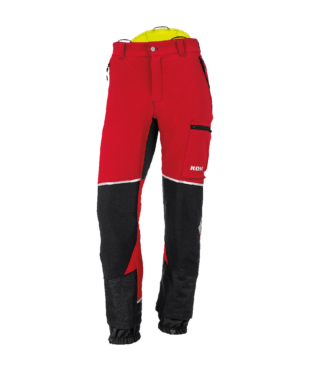  Pantalon anti-coupure Stretch Elch 2.0 KOX rouge/jaune - commander en ligne chez KOX | XX71223 