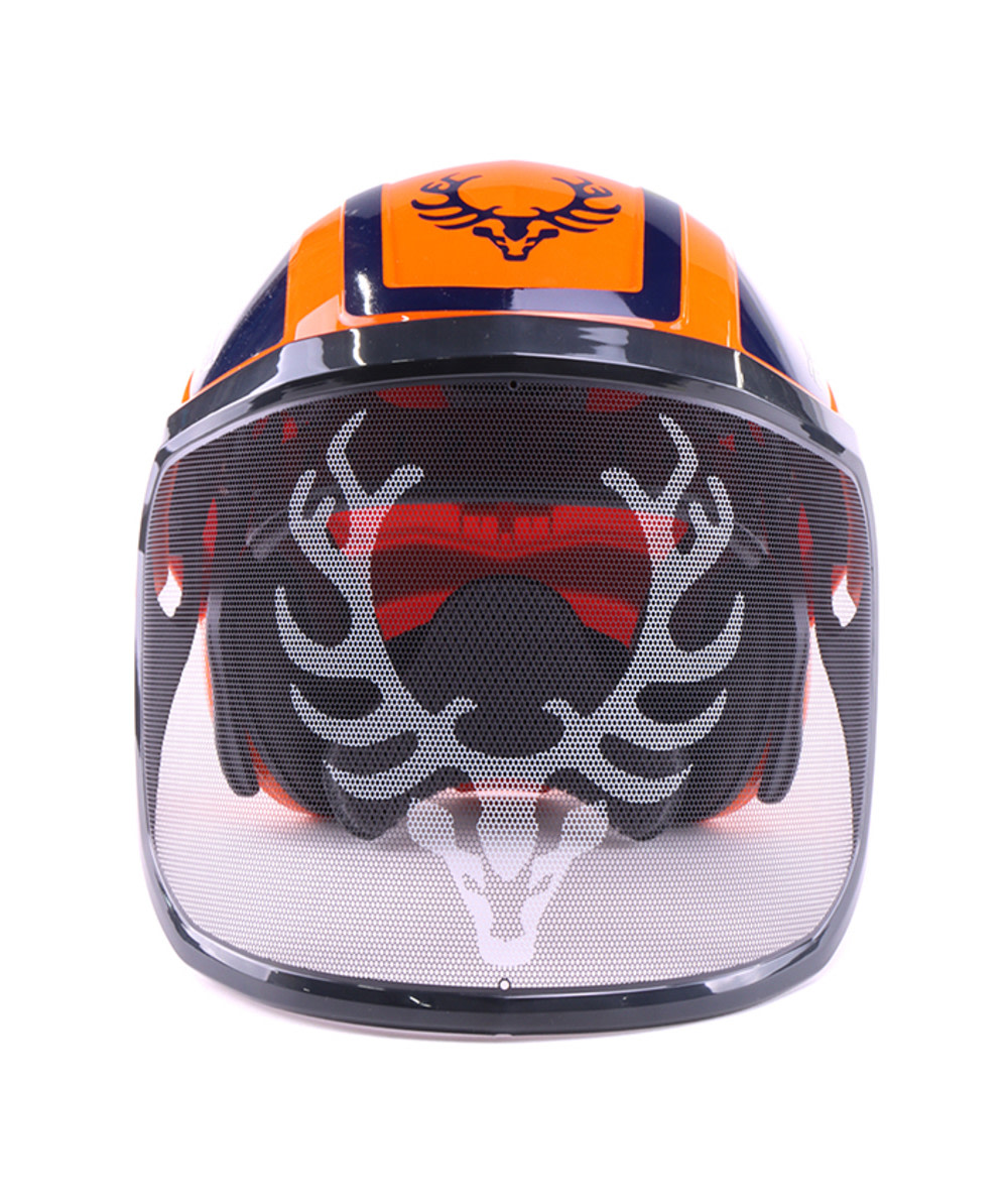 PROTOS Casque forestier/casque de protection KOX Edition avec protection auditive et visire Integral Forest Orange/Bleu OneSize - commander en ligne chez KOX | XX74115