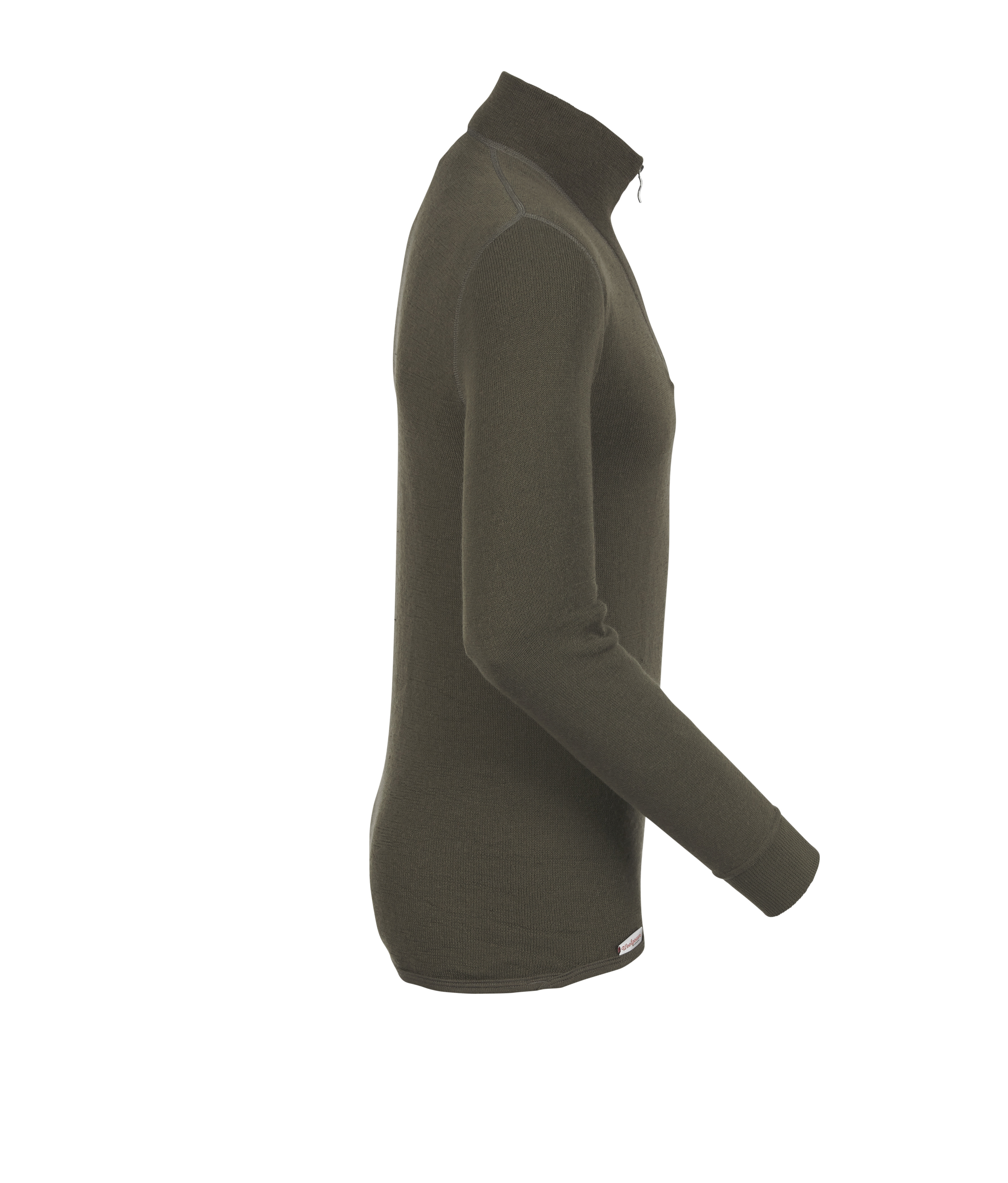 Woolpower Zip Turtleneck 200 hemd met col / shirt met lange mouwen van merinowol pine green - bij KOX online bestellen | XXWP7222GR