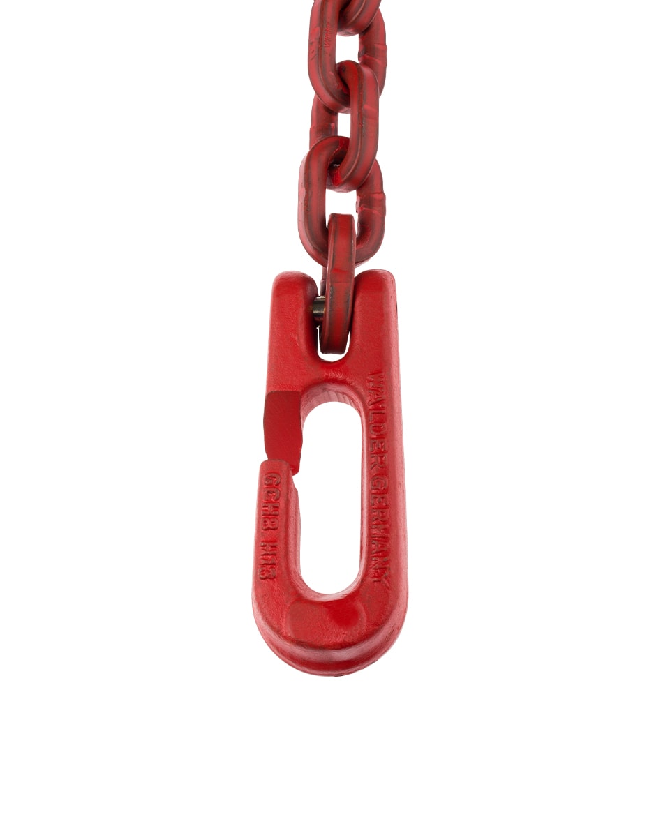 Chane  maillons carrs avec crochets  boucles et crochets choker, force de traction admissible LC 4500 daN, longueur 1, 8 m,  de la chane jusqu' 8 mm - commander en ligne chez KOX | XXGLKSC-08-18