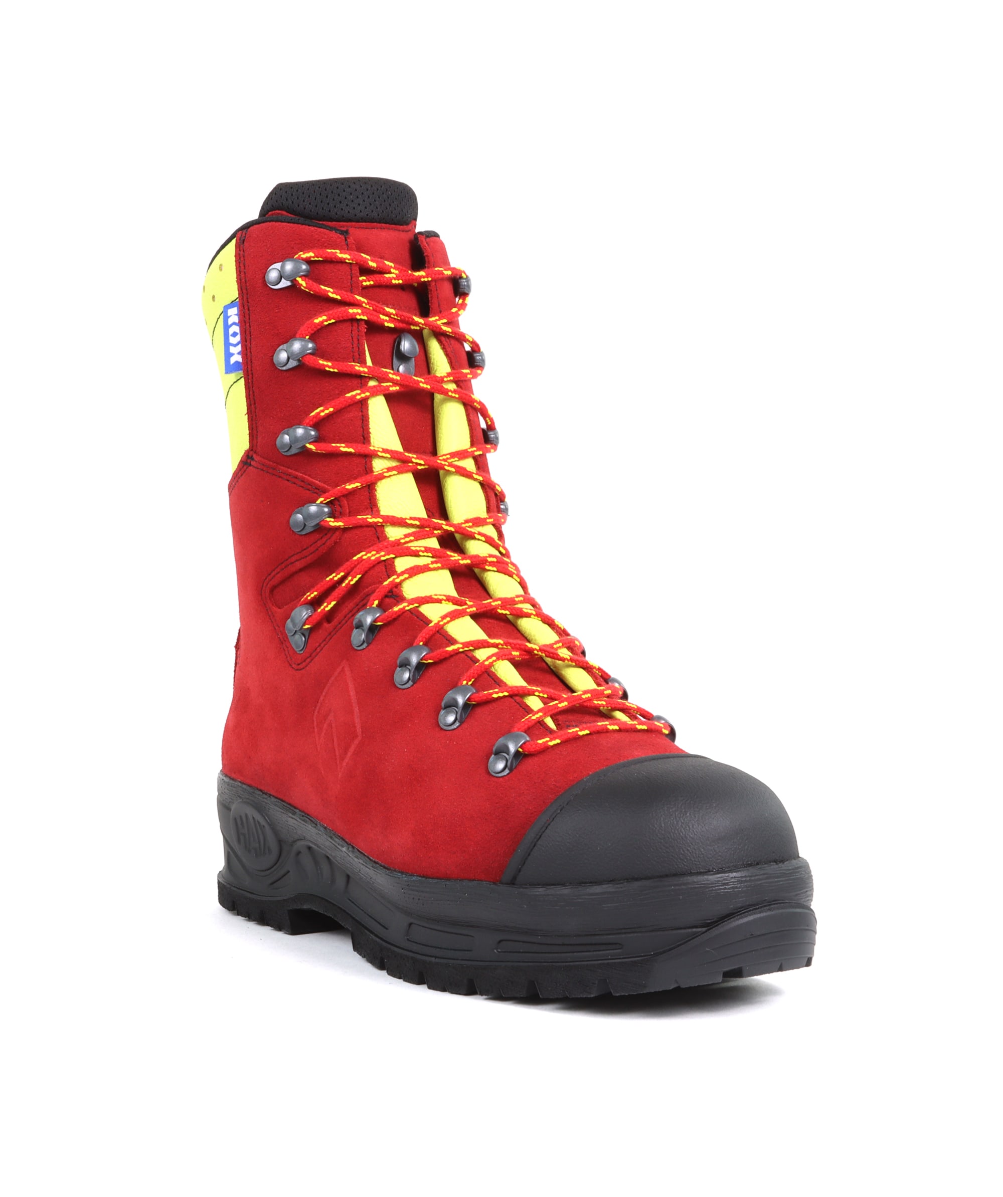  HAIX Protector 2.0 brodequins de protection anti-coupures dition KOX avec Gore-Tex rouge/jaune - commander en ligne chez KOX | XX73135 