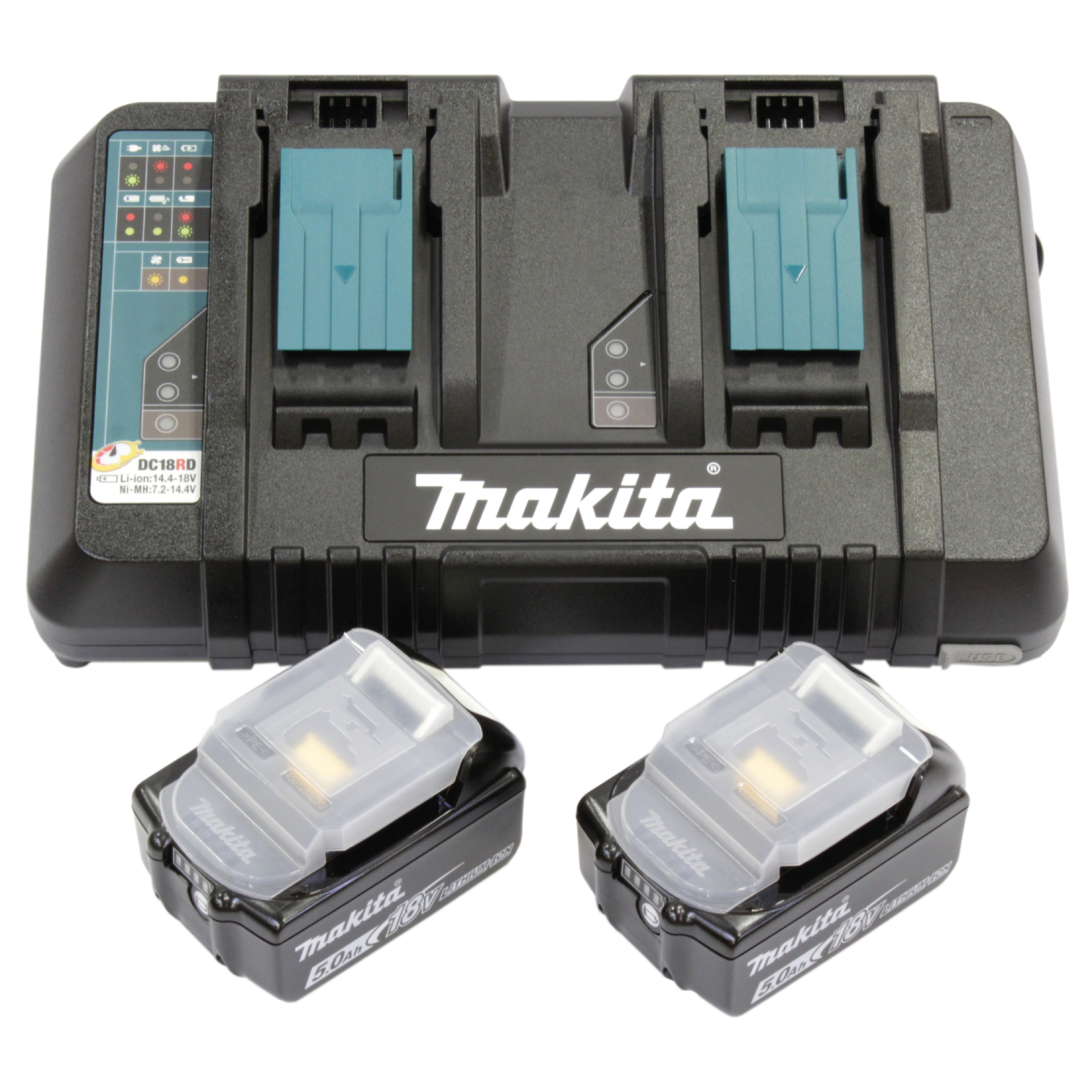  Makita Set Akku und Ladegert / Makita Power Source Kit inkl. 5, 0 Ah, 2 x 18 V Akkus - bei KOX online bestellen | XXMAK-PSK-5.0-2 