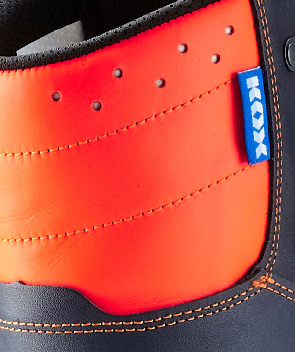 HAIX Schnittschutzstiefel / Schnittschutzschuhe Protector 2.0 in KOX Edition mit Gore-Tex Blau/Orange - bei KOX online bestellen | XX73120