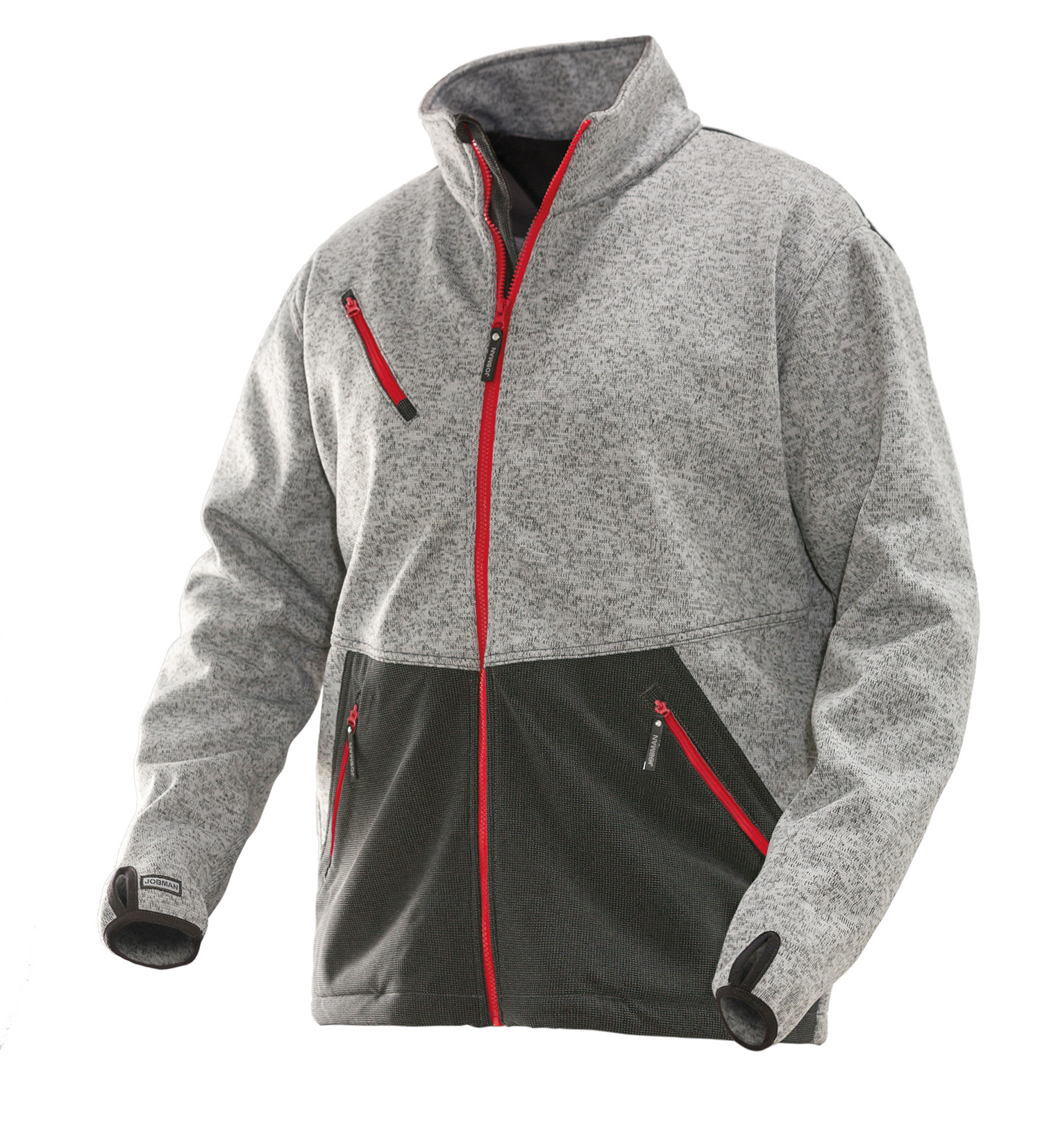  Veste softshell Jobman 1247 gris/rouge - commander en ligne chez KOX | XXJB1247GR 