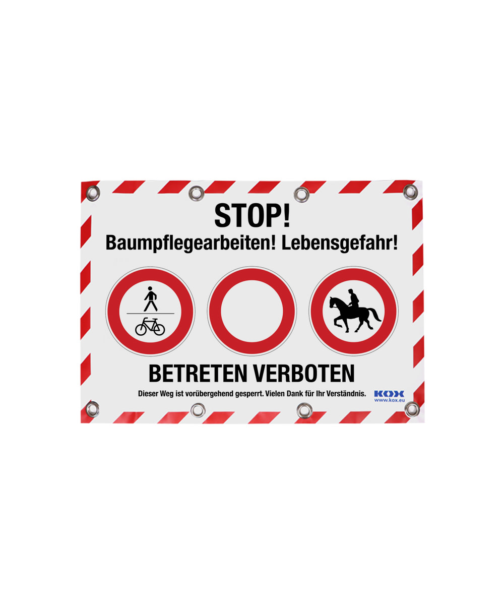 KOX Warn-/Absperrplane Baumpflegearbeiten 45 x 65 cm zur Absperrung bei Baumpflegearbeiten - bei KOX online bestellen | XX9759-DE 