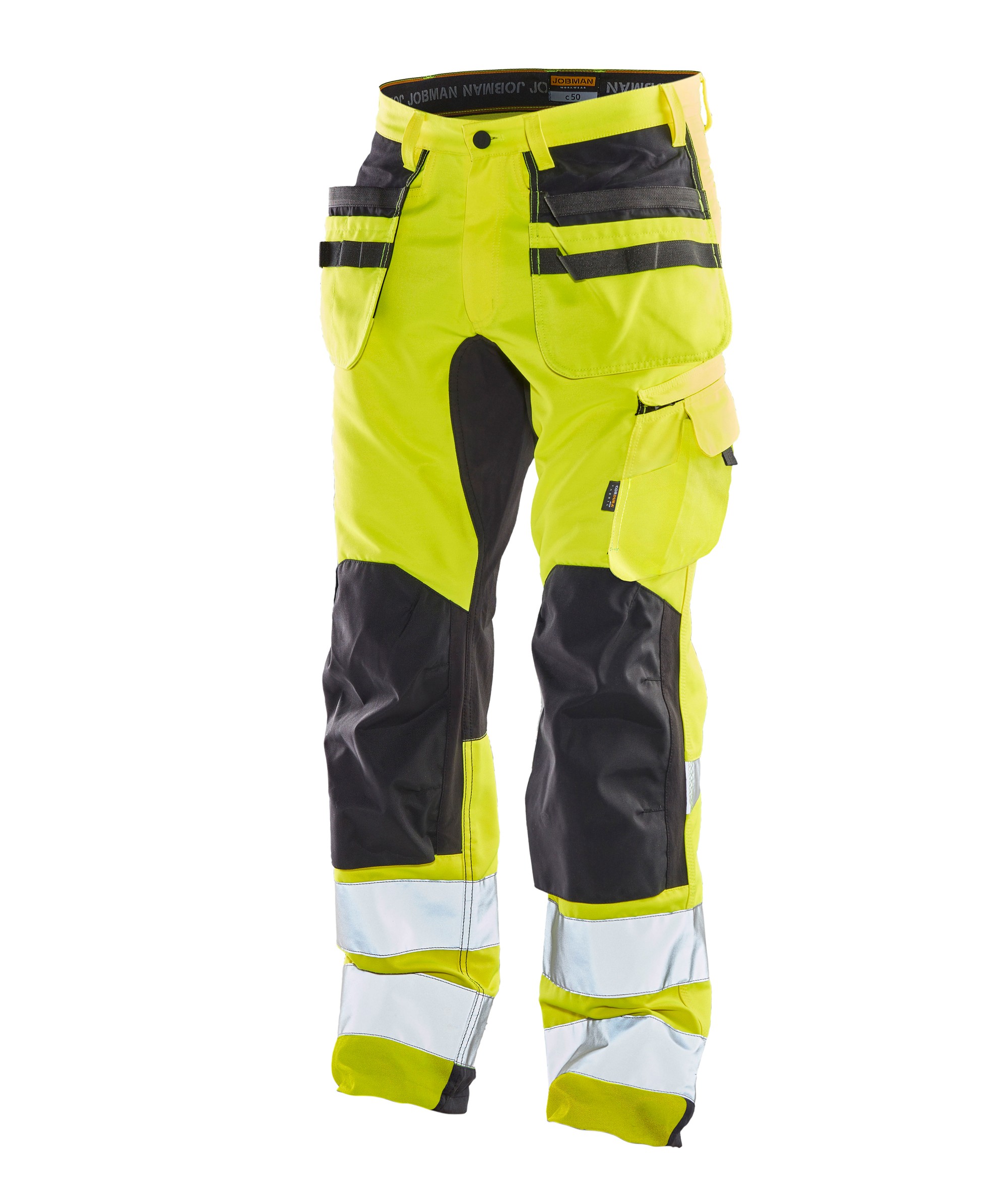  Pantalon de travail HiVis 2240 Stretch jaune/noir de Jobman - commander en ligne chez KOX | XXJB2240G 