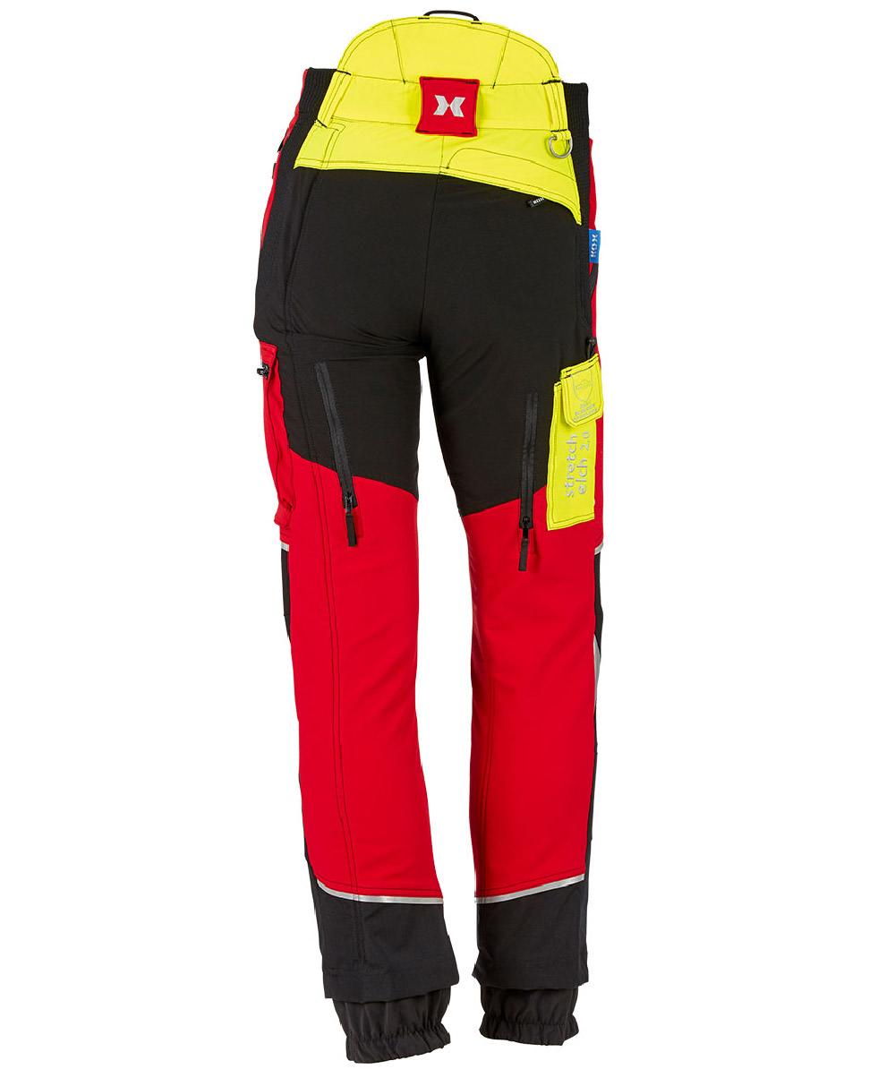 Pantalon anti-coupure Stretch Elch 2.0 KOX rouge/jaune - commander en ligne chez KOX | XX71223
