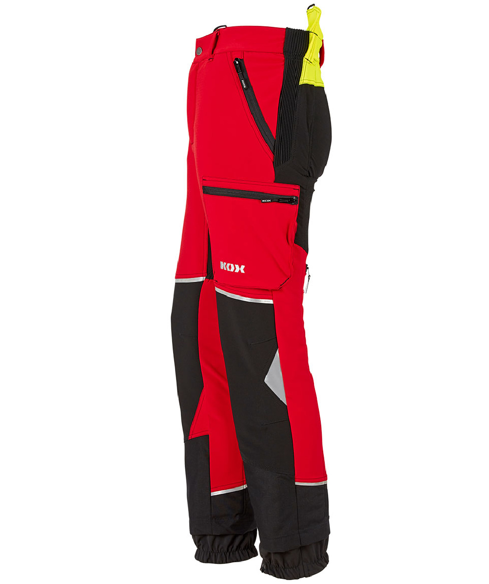Pantalon anti-coupure Stretch Elch 2.0 KOX rouge/jaune - commander en ligne chez KOX | XX71223