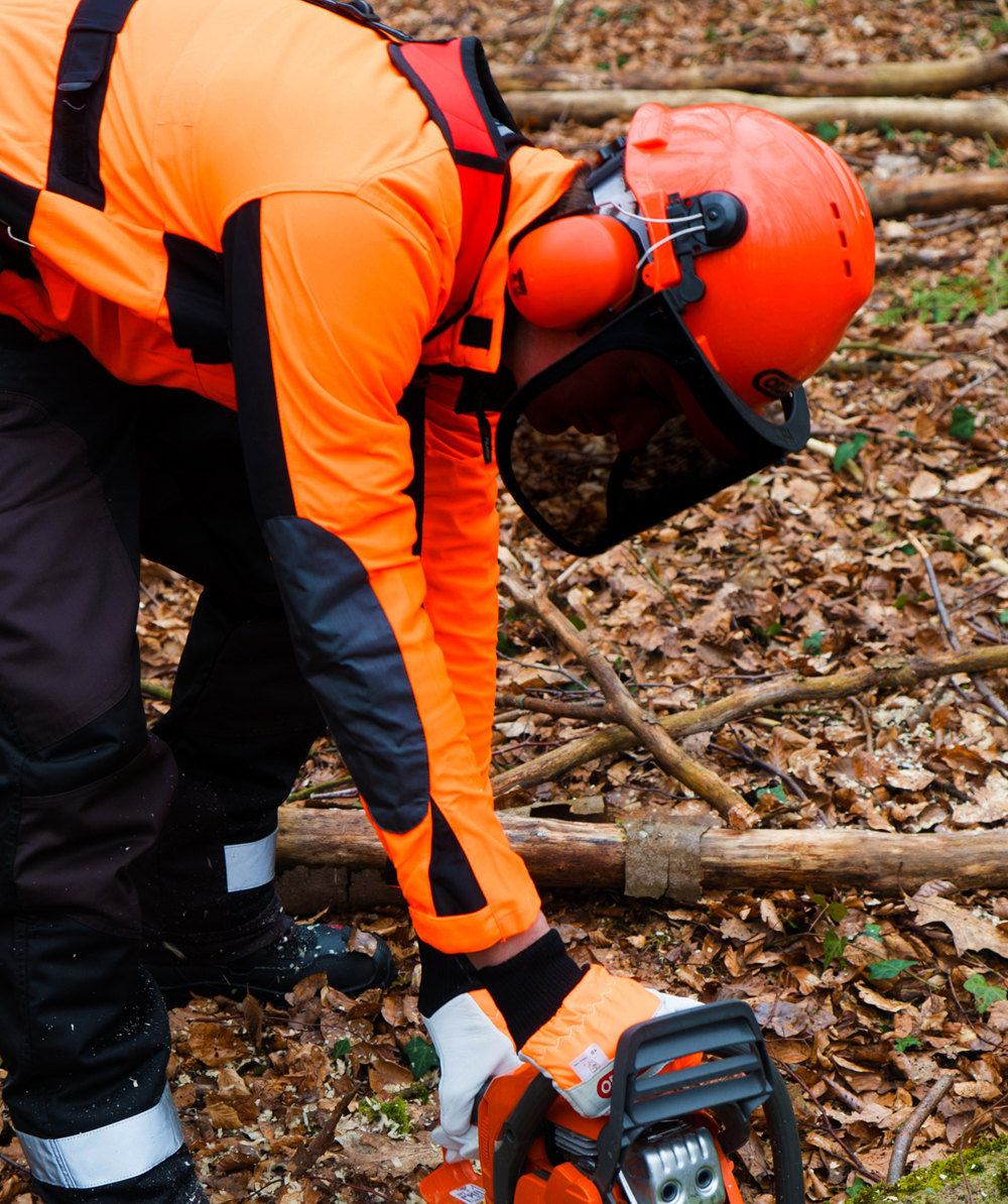 Casque forestier Oregon / casque de protection avec visire et protection auditive Yukon Orange - commander en ligne chez KOX | 562412