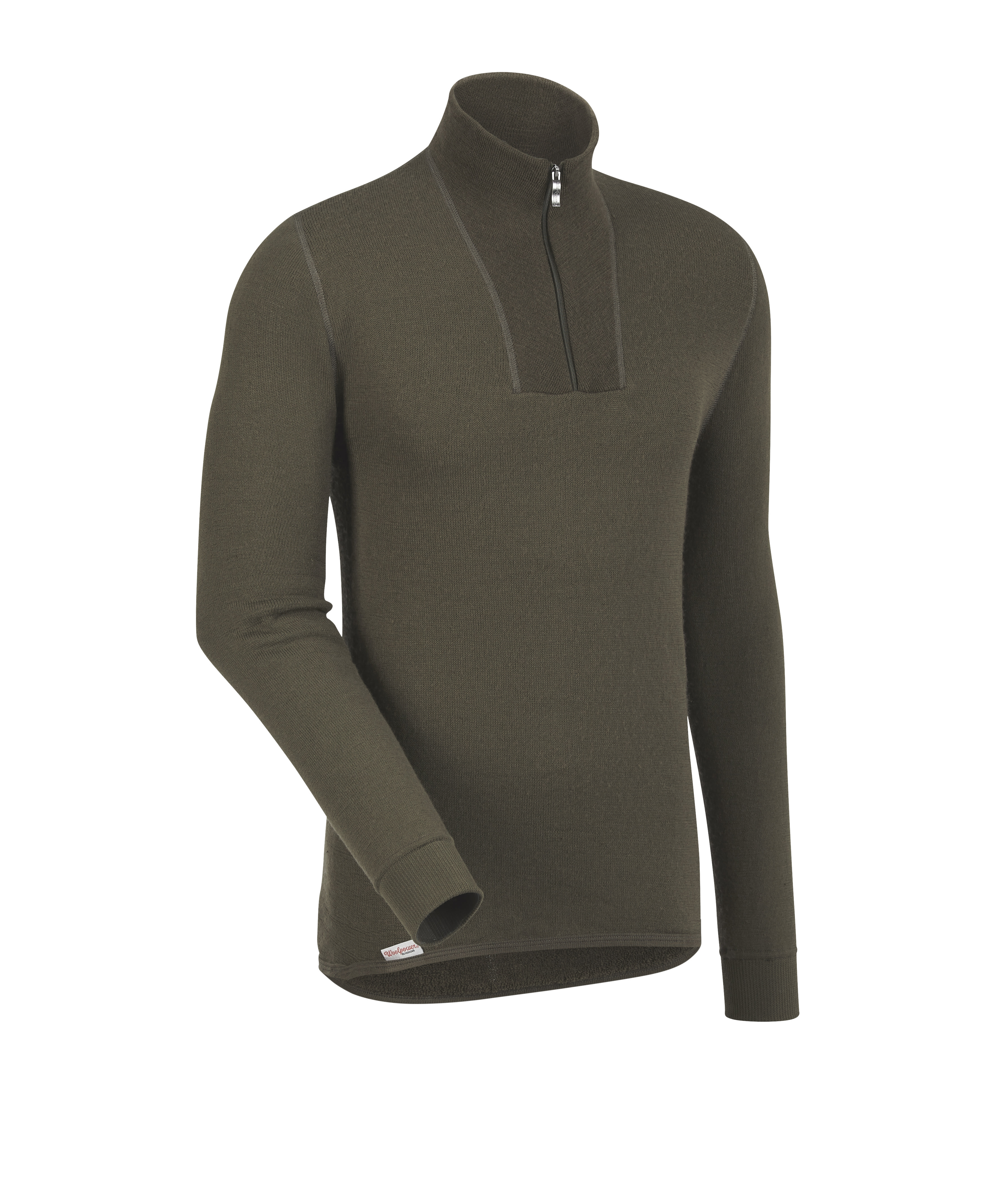 Woolpower Zip Turtleneck 200 hemd met col / shirt met lange mouwen van merinowol pine green - bij KOX online bestellen | XXWP7222GR 