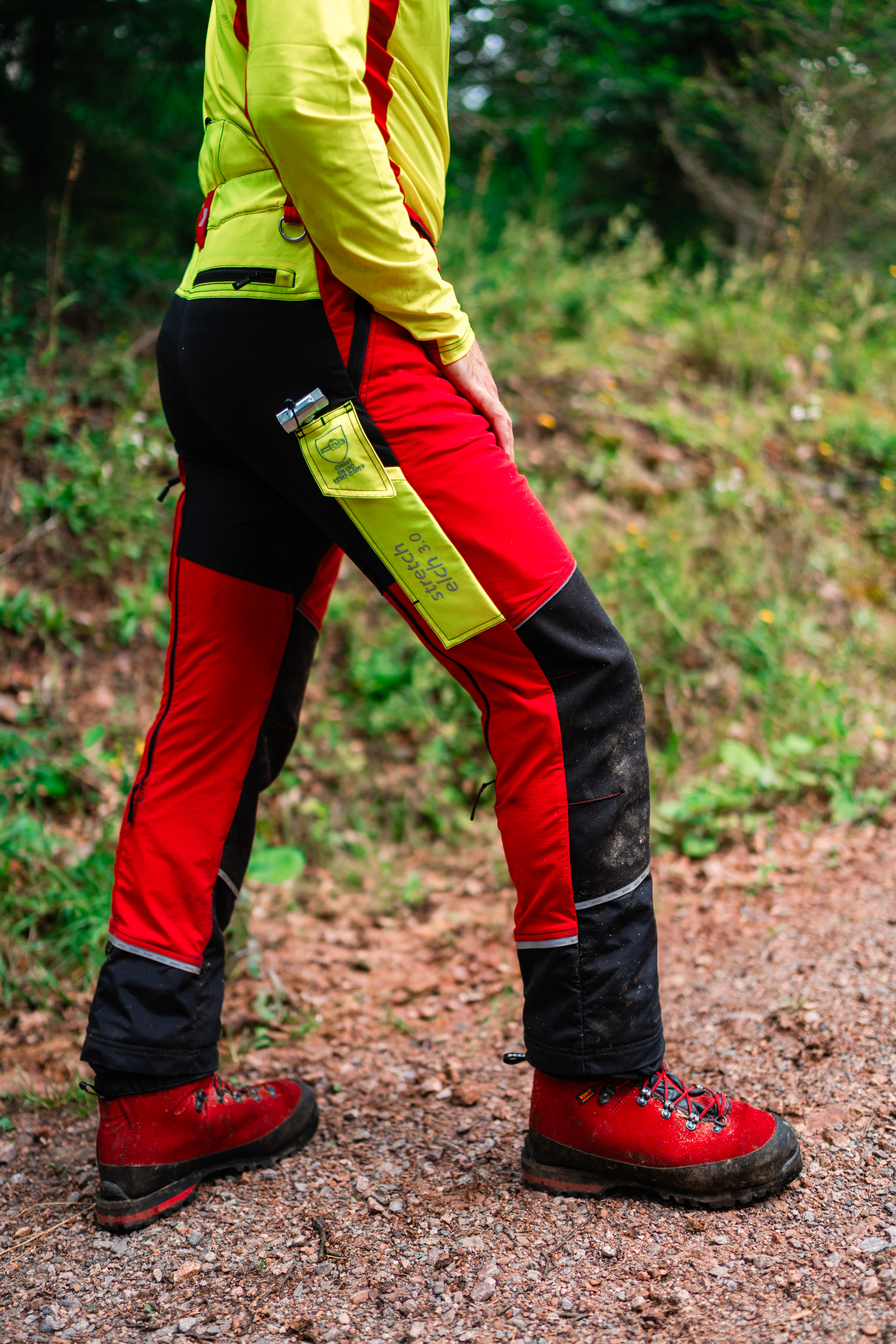 KOX-snijbeschermingsbroek stretch Elch 3.0 rood/geel - bij KOX online bestellen | XX71236