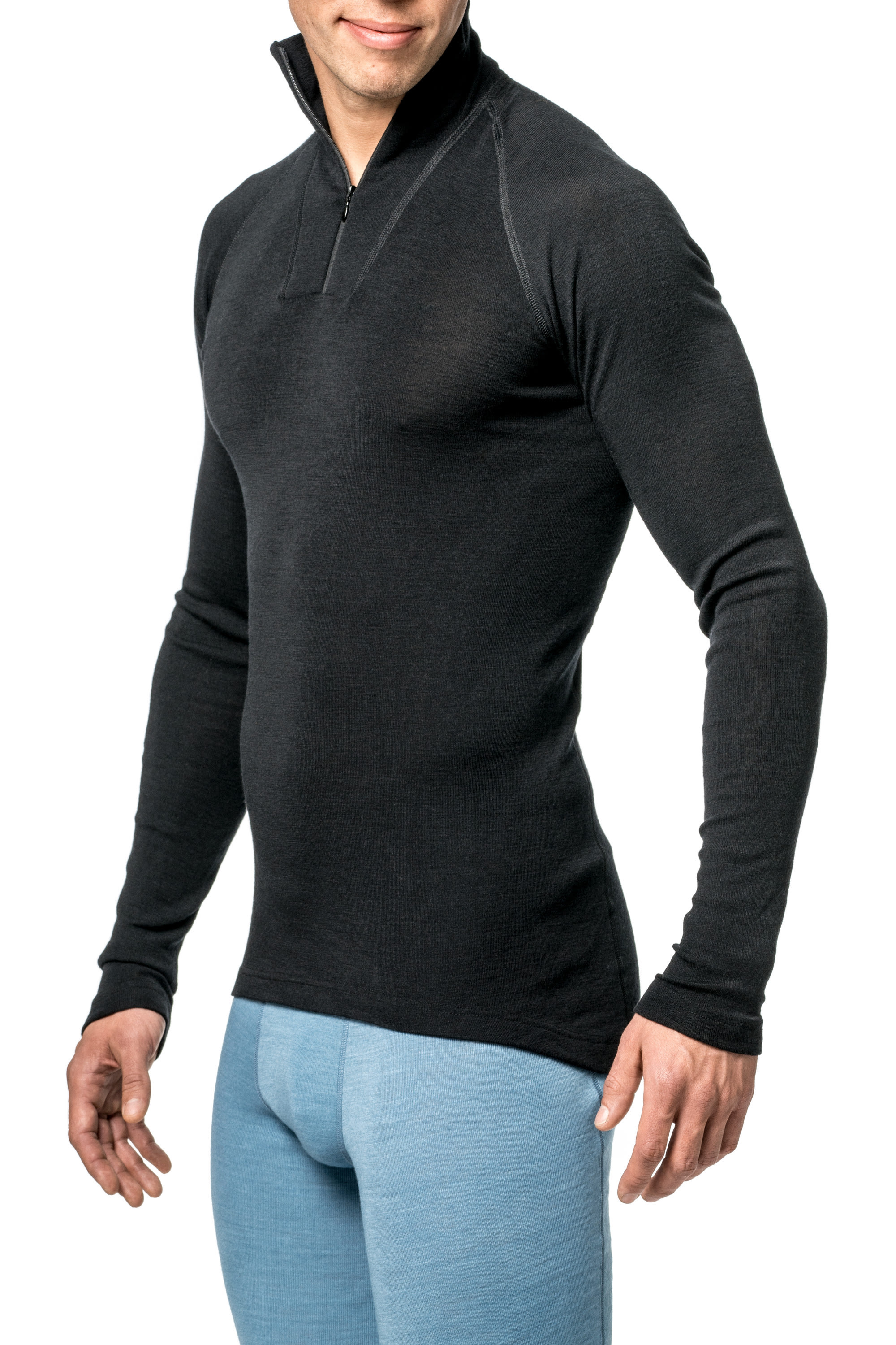 Woolpower Zip Turtleneck Lite Rollkragenhemd /Merino Shirt Langarm black - bei KOX online bestellen | XXWP7221S
