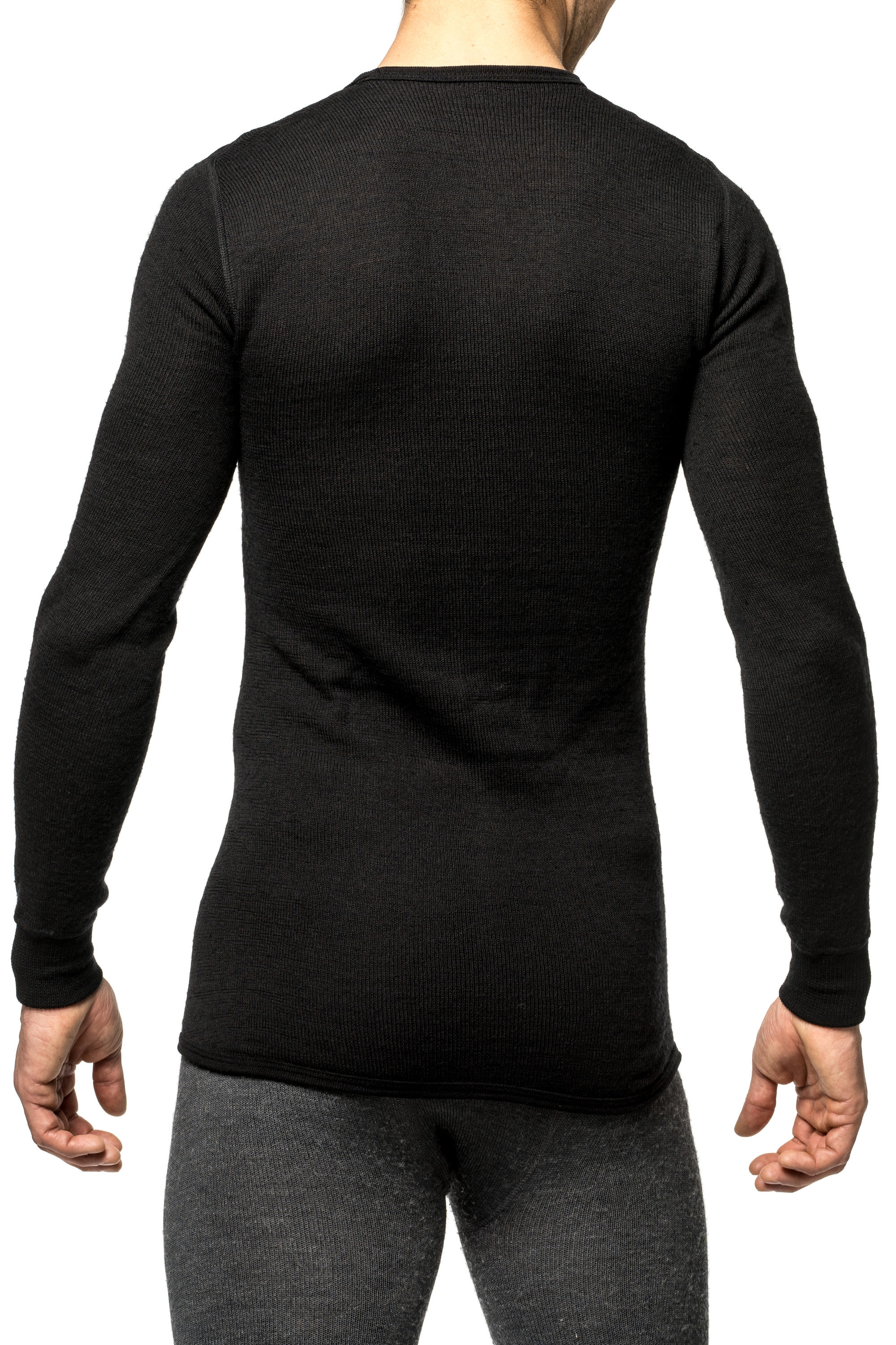 Woolpower Crewneck 200 hemd met ronde hals / shirt met lange mouwen van merinowol black - bij KOX online bestellen | XXWP7112S