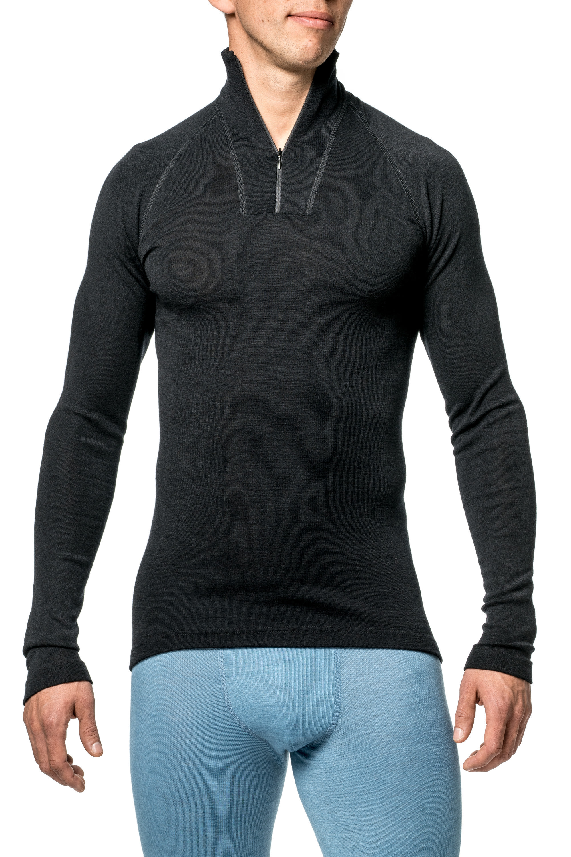 Woolpower Zip Turtleneck Lite Rollkragenhemd /Merino Shirt Langarm black - bei KOX online bestellen | XXWP7221S