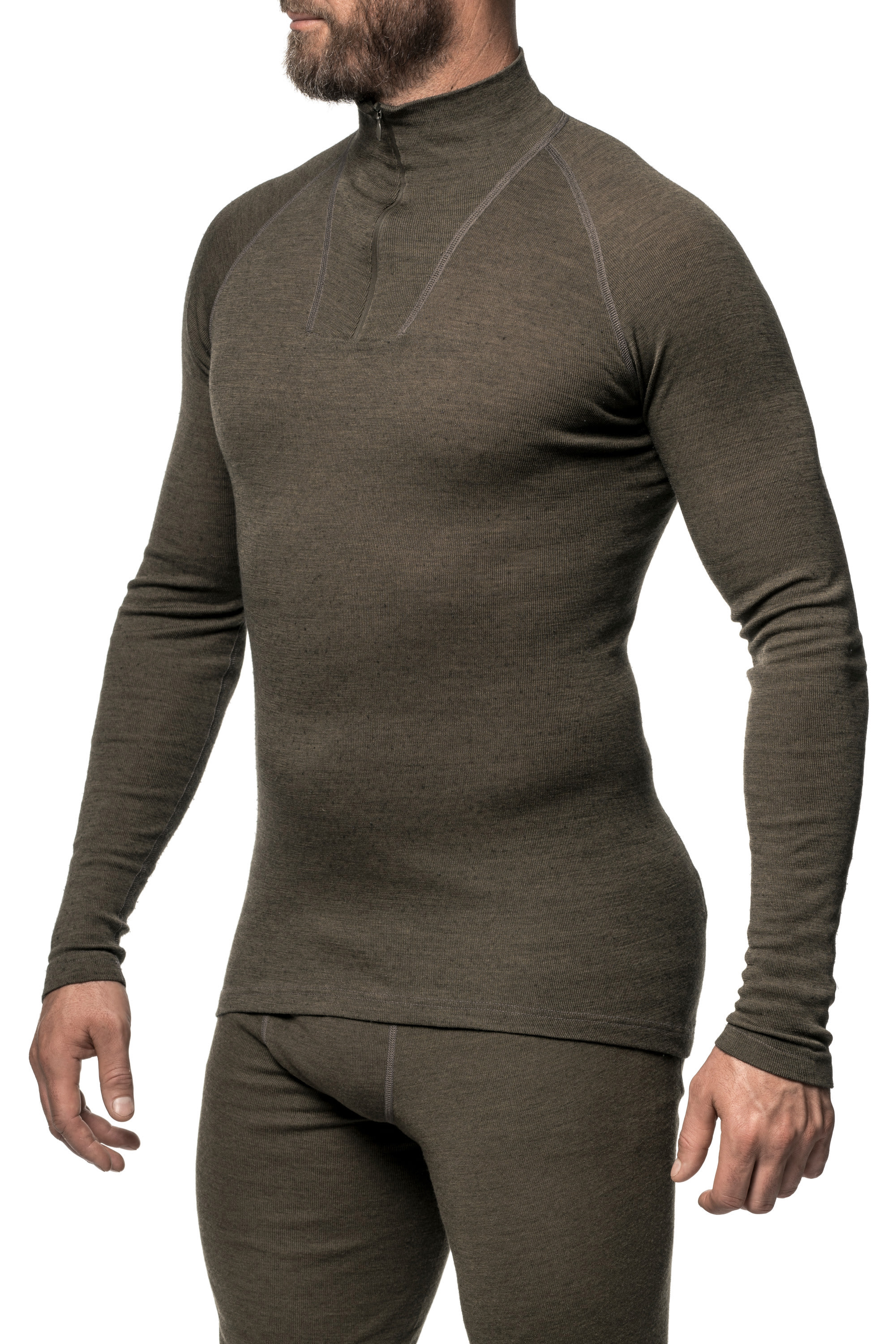 Woolpower Zip Turtleneck Lite Rollkragenhemd /Merino Shirt Langarm pine green - bei KOX online bestellen | XXWP7221GR