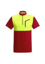 PFANNER Funktionsshirt Zipp Neck Kurzarm Rot/Neongelb - bei KOX online bestellen | XX77199