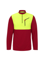 PFANNER Funktionsshirt Zipp Neck Langarm Rot/Neongelb - bei KOX online bestellen | XX77200