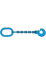 Chane carre avec crochet  boucles et maillon de suspension, qualit 10, force de traction admissible LC 4500 daN, longueur 2, 5 m, chane  7 mm - commander en ligne chez KOX | XXGLKRS-07-25-10