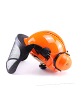 3M bosbouwhelm met getst metalen vizier en Peltor G3000 Orange gehoorbescherming - bij KOX online bestellen | XX74103-38