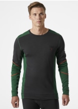 Helly Hansen Crewneck  Rundhalshemd Lifa Merino langarm Green Ebony - bei KOX online bestellen | XXHH75106GR