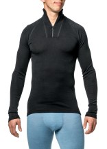 Woolpower Zip Turtleneck Lite Rollkragenhemd /Merino Shirt Langarm black - bei KOX online bestellen | XXWP7221S