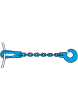 Vierkantkette mit Schlinghaken und Chokerhaken Gte 10 zul. Zugkraft LC 4500 daN, Lnge 1, 8 m, Kette  7 mm - bei KOX online bestellen | XXGLKSC-07-18-10