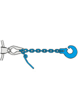 Vierkantkette mit Schlinghaken und Durchstichnadel Gte 10 zul. Zugkraft LC 6000 daN, Lnge 2, 5 m, Kette  8 mm - bei KOX online bestellen | XXGLKSN-08-25-10