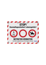 KOX Warn-/Absperrplane Baumpflegearbeiten 45 x 65 cm zur Absperrung bei Baumpflegearbeiten - bei KOX online bestellen | XX9759-DE