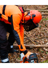 Casque forestier Oregon / casque de protection avec visire et protection auditive Yukon Orange - commander en ligne chez KOX | 562412