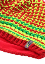 Bonnet en tricot PSS avec bord intrieur en polaire Jaune/Rouge Taille OneSize - commander en ligne chez KOX | XX72520-01